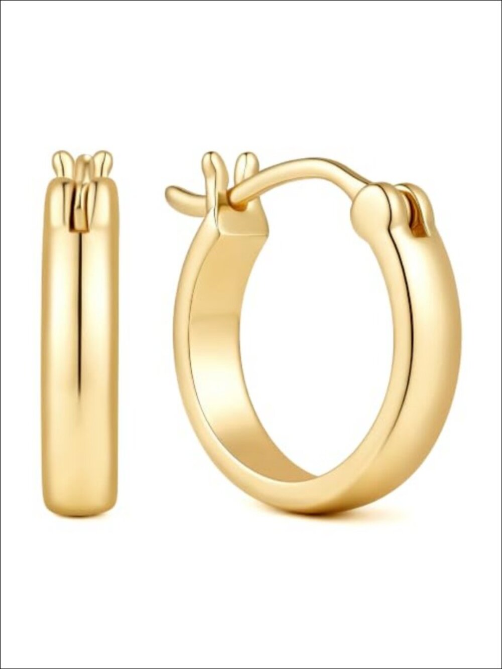 14K Gold Plated Hoop Earrings Wide Hoop Wide Hoop Drop & Dangle Women's Jewelry